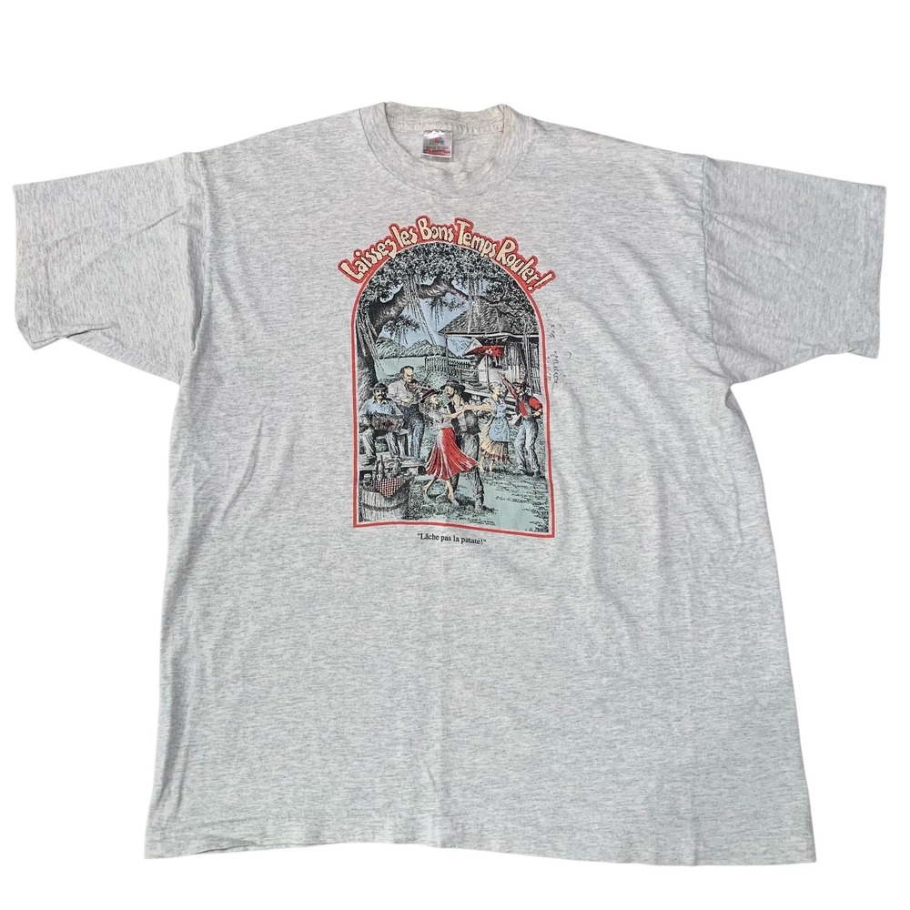 Vintage 1996 Floyd Sonnier Signed Cajun Louisiana Folk Graphic T-Shirt XL